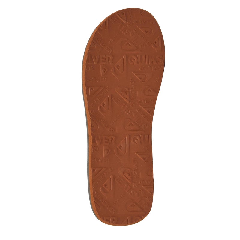 Quiksilver Carver Suede Flip Flops for Men, Arch Support Athletic Mens Sandals, Size 6 to 16 Thong Mens Slides, Grey/White/Grey, 10 M US - Image 5